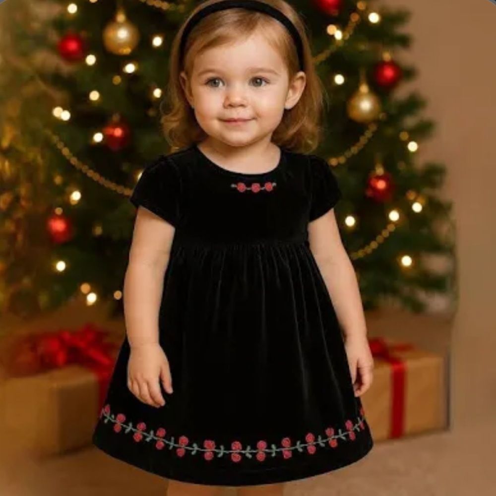 Blueberi Boulevard Black Velvet Dress